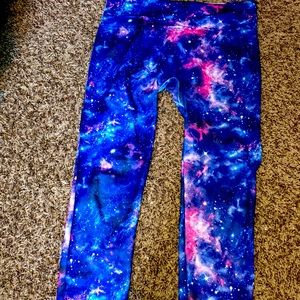 Blue and Pink Cosmic Galaxy Leggings